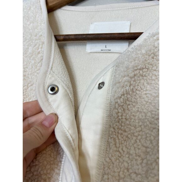 Wilfred Free Long Liner Shirt Jacket Womens Sz L Sherpa Teddy Coat Shacket - Picture 3 of 13